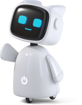 friendly robot assistant waving