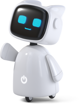 friendly robot assistant waving